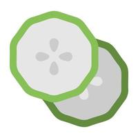 Trendy Cucumber Slices vector