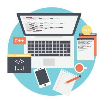 Trendy Programming Concepts vector