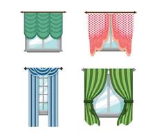 Set of Curtains vector