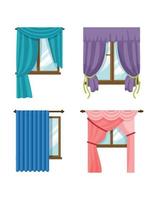 Set of Curtains vector