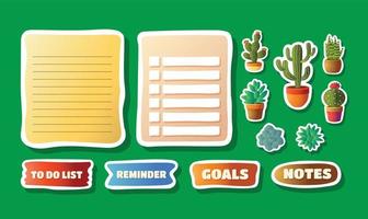 Journaling Sticker Cactus and Succulents vector