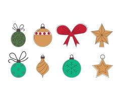 Set of Christmas tree toy vector