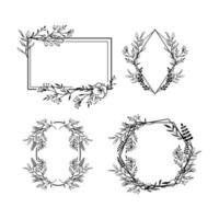 Collection Vector illustration of Floral Frames