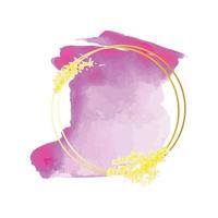 Watercolor Spot with Gold Frame vector