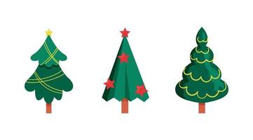 árboles de navidad geométricos en estilo plano vector