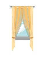 Vector illustration of window with curtain