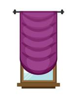 Vector illustration of window with curtain