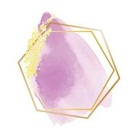 Watercolor Spot with Gold Frame vector