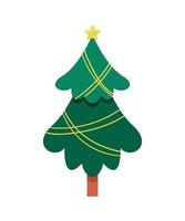 árbol de navidad de geometría en estilo plano vector