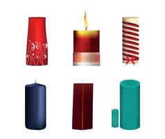 colección de velas y candelabros vector
