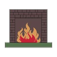 Vector illustration of Christmas fireplace