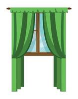 Vector illustration of window with curtain