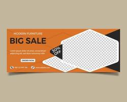 Furniture Sale Facebook Cover Clean eye-catching design template vector