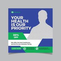 Medical health social media and Instagram post clean design banner vector