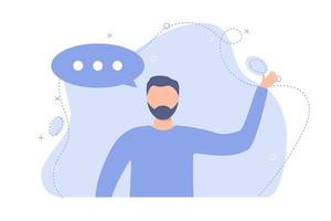 Man conversation with speech bubbles vector