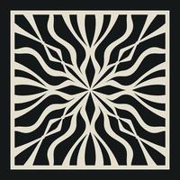Laser cut vector Decotative panel. Cutout silhouette with geometric Ornament Pattern. Square Template for cnc cutting, panels of wood, metal, paper, plastic