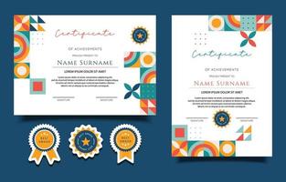 Flat Modern Certificate Template vector