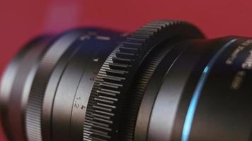 Focusing lens of digital camera. The Lens Of The Camera. Close-Up. Camera Focus Focusing And Shooting. Concept of proffesional service for photographic or filmmaker equipment video