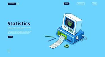 estadísticas de la página de destino del vector y análisis de datos