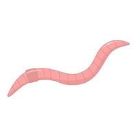 Earthworm cartoon style isolated on white background illustration. vector