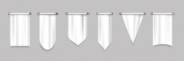 White canvas pennant flags different shapes vector