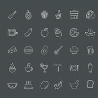 cooking icons big bundle workplace no text vector
