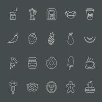 cooking icons big bundle workplace no text vector