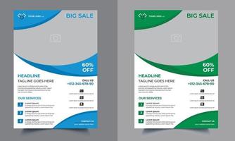 big sale flyer design template vector