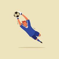 Football player with soccer ball flat illustration. Men football player flat vector design.