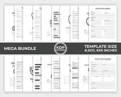 KDP Interior Bundle Doctor Visits Logbook Unique Design Template vector