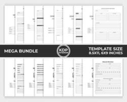 KDP Interior Bundle Dental Assistant Note Book, Movie Review Log Book Unique Design Template vector