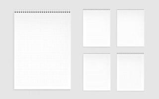 Notebook sheets.pages with lines, dots and checks. vector