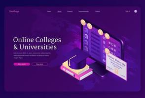 Online colleges and universities banner vector