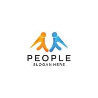 People logo icon design template flat vector