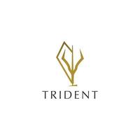 Trident logo icon design template flat vector