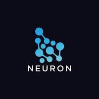 vector plano de plantilla de diseño de icono de logotipo de neurona
