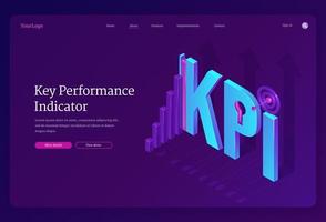 kpi, banner de indicadores clave de rendimiento vector