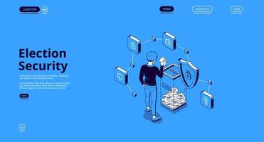 Election security isometric landing with voter vector