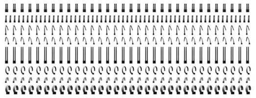 espirales para cuadernos, encuadernaciones con anillas y muelles vector