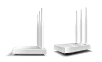 Wifi router, white wireless broadband modem vector