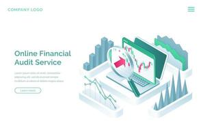 banner de servicio de auditoría financiera en línea vector