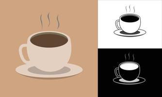 hot coffee flat vector icon