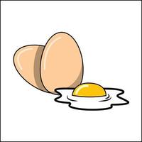 egg and fried egg vector