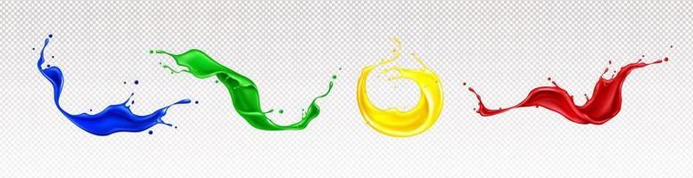 Splashes of paint with swirls and drops vector