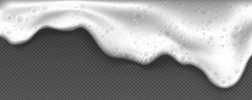 White soap foam, suds or froth with bubbles vector