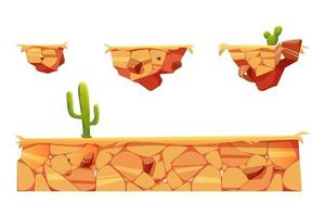 Platform with desert for game level interface vector