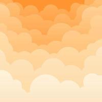 Clouds at dawn in orange hues. Cartoon style. Suitable for printing on paper, for background on postcards, and textiles like printing on clothes. Background from the clouds. vector