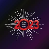 2023. feliz año nuevo 2023. 2023 fondo abstracto. Diseño de texto 2023 con fuegos artificiales. 2023 diseño similar para saludos, invitaciones, plantillas, sitios web, pancartas o fondos. imagen de 2023. vector