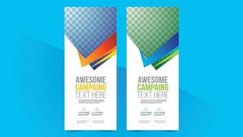 Roll up banner vector template