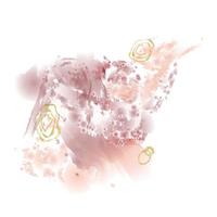 Pink watercolor painting. Dusty rose frame. Paint splash style. Isolated and editable. vector